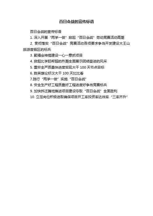 百日会战的宣传标语