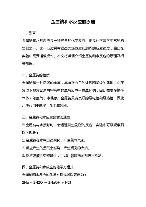 金属钠和水反应的原理