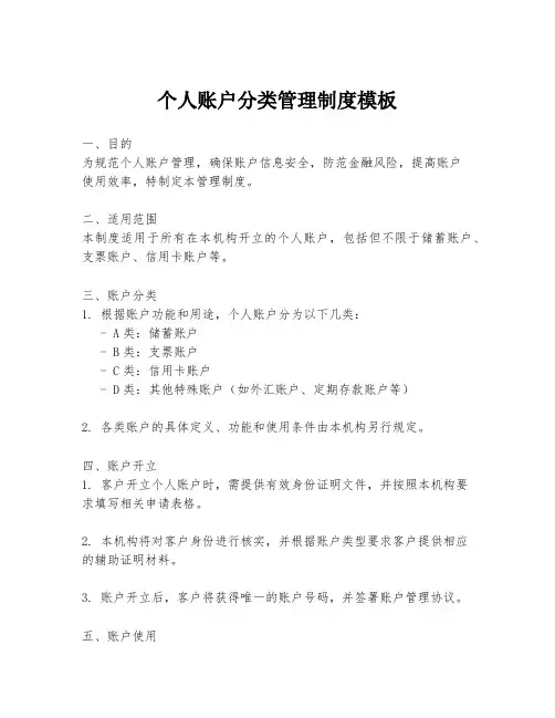 个人账户分类管理制度模板
