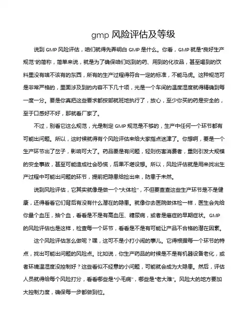 gmp风险评估及等级