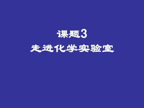 1.3 走进化学实验室2