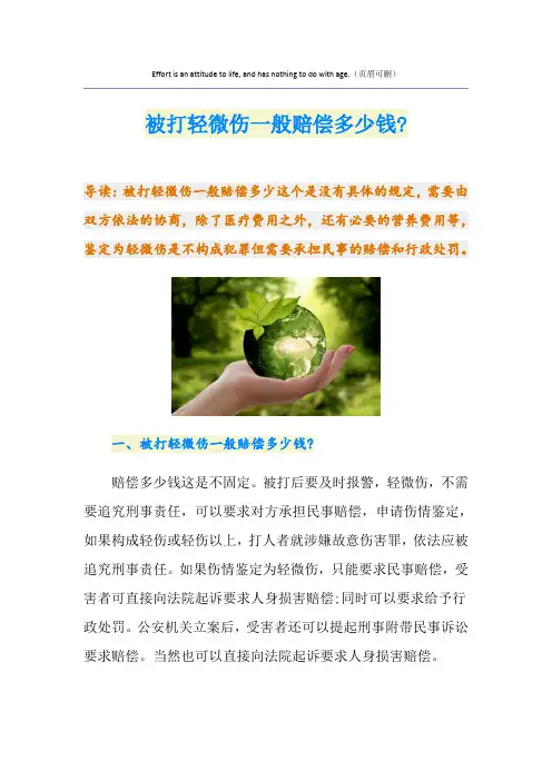 被打轻微伤一般赔偿多少钱-