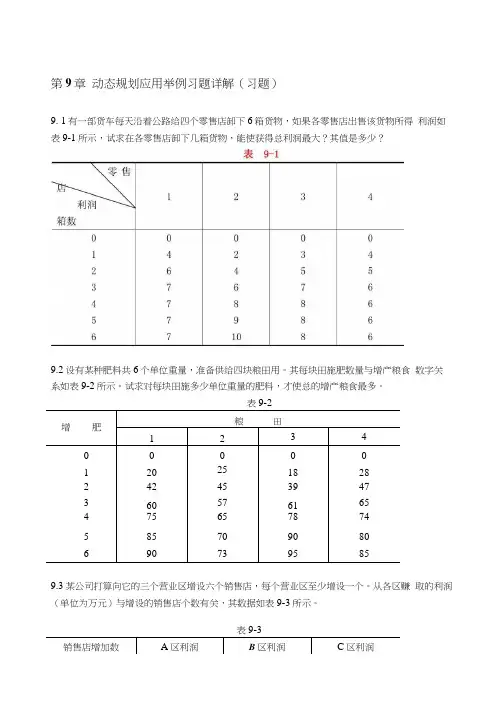 第9章 动态规划应用举例习题详解习题.doc