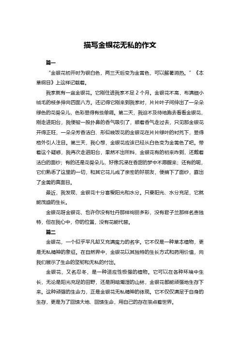描写金银花无私的作文