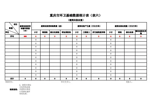 建筑垃圾基础数据表