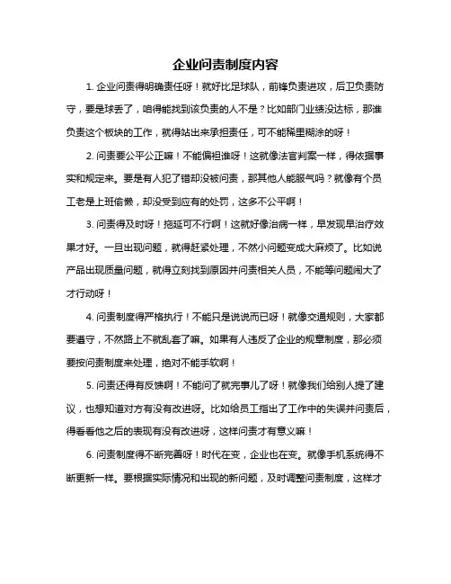 企业问责制度内容