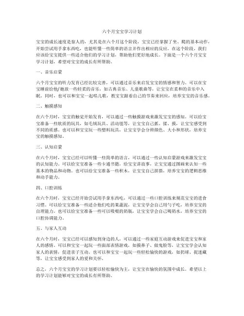 六个月宝宝学习计划
