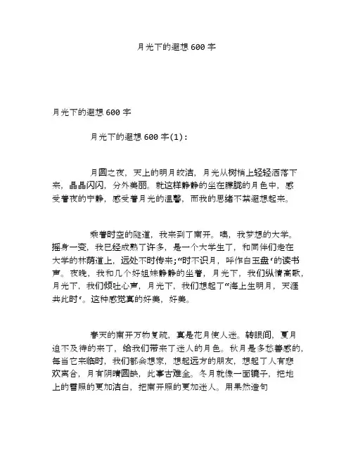 月光下的遐想600字