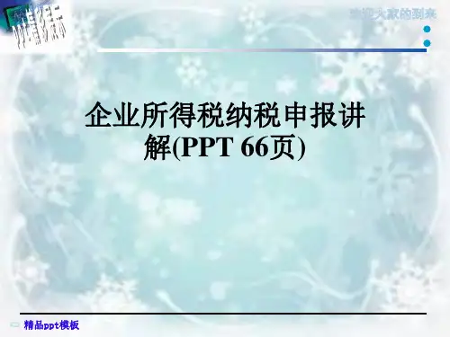 企业所得税纳税申报讲解(PPT 66页)