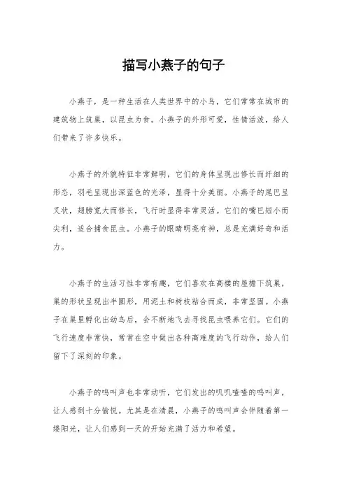 描写小燕子的句子