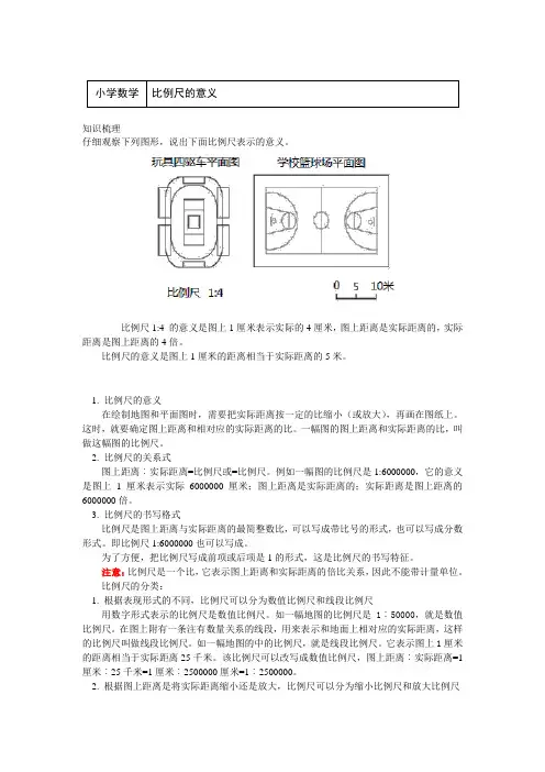 六年级数学下册知识讲义-4 比例尺的意义-人教版
