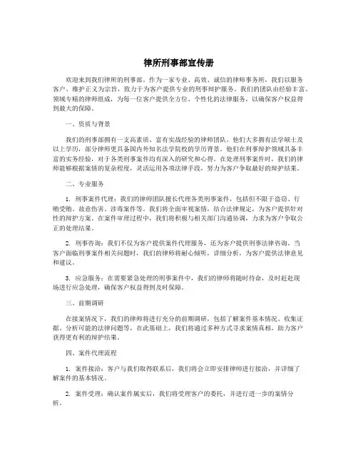 律所刑事部宣传册