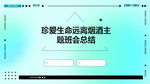 珍爱生命远离烟酒主题班会总结PPT