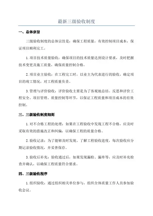 最新三级验收制度