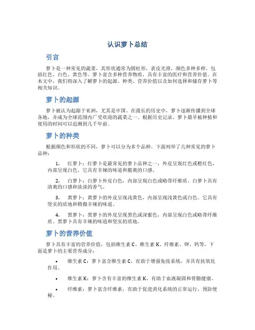 认识萝卜总结