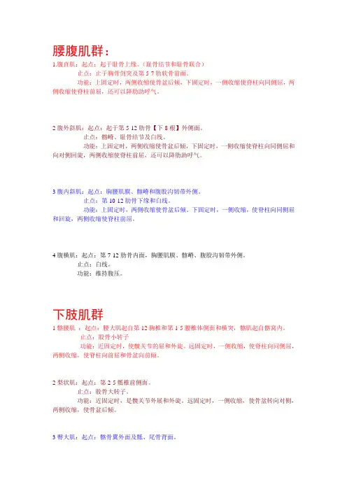 肌肉起止点