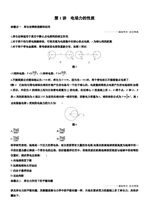 一轮复习精品    电场力的性质