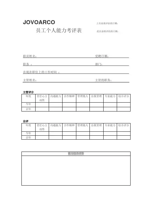 (完整版)员工个人能力综合评估表