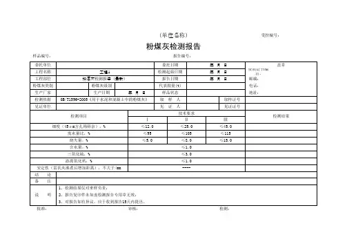粉煤灰检测报告(最新)