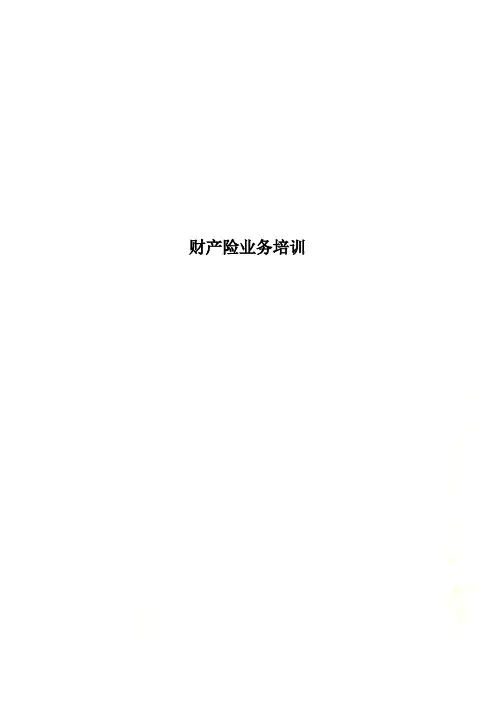 财产险业务培训