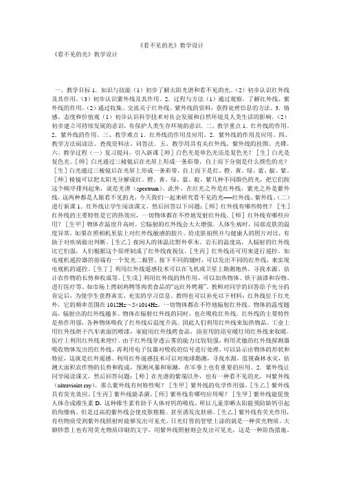 《看不见的光》教学设计