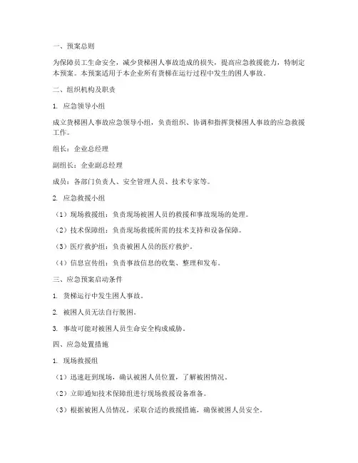 货梯困人应急预案
