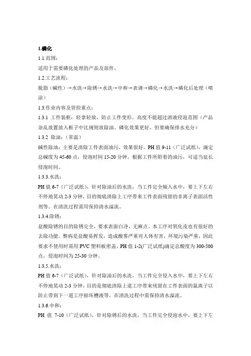 表面处理工艺及检验规程