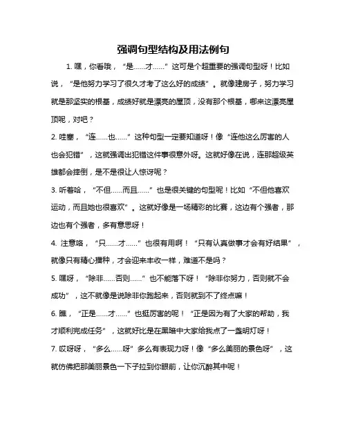 强调句型结构及用法例句
