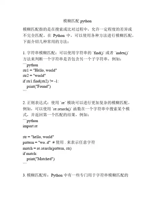 模糊匹配 python