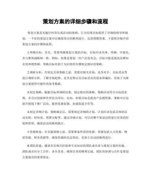 策划方案的详细步骤和流程