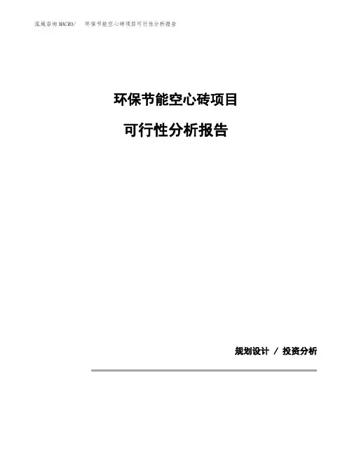 环保节能空心砖项目可行性分析报告(模板参考范文)
