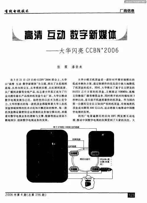 高清 互动 数字新媒体--大华闪亮CCBN'2006
