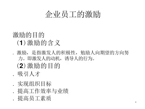 企业员工的激励体系讲述课件