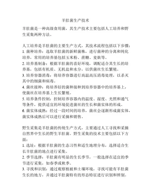 羊肚菌生产技术