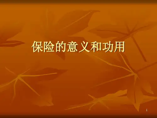 保险的意义和功用ppt课件