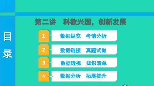 2022年中考道德与法治第一部分知识梳理主题四认识国情爱我中华第二讲科教兴国创新发展课件