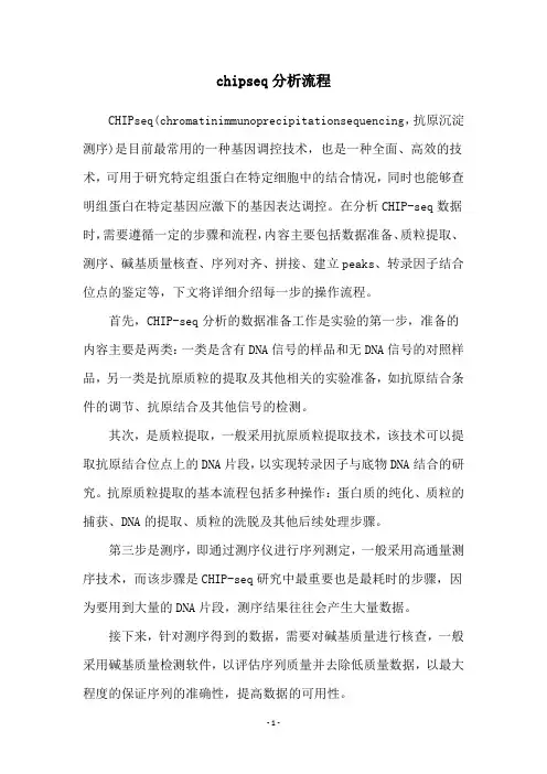 chipseq分析流程