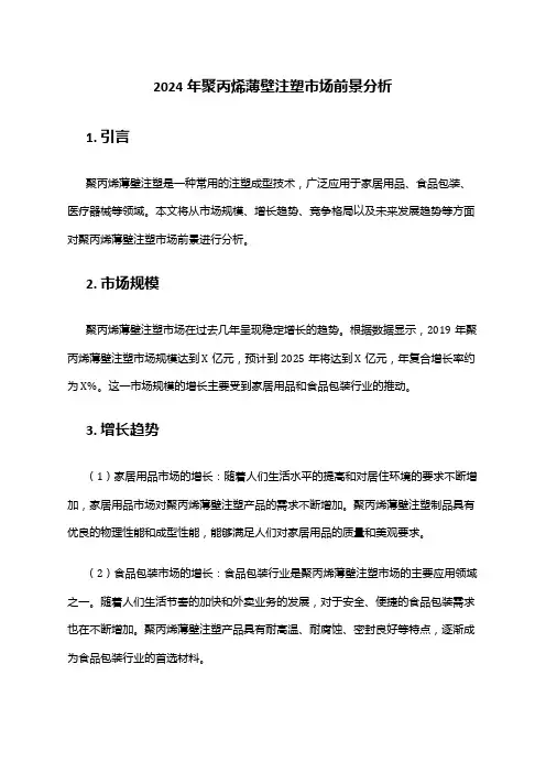 2024年聚丙烯薄壁注塑市场前景分析