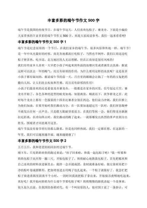 丰富多彩的端午节作文500字