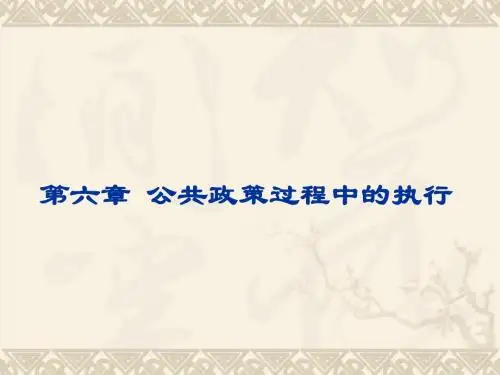 第六章 公共政策的执行