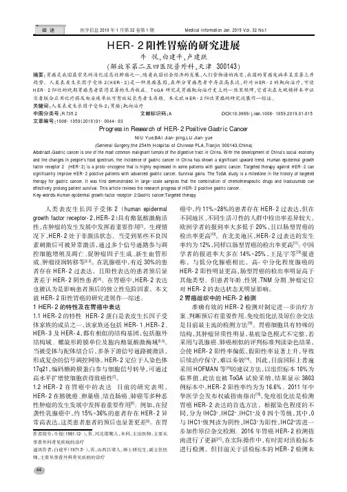 HER2阳性胃癌的研究进展