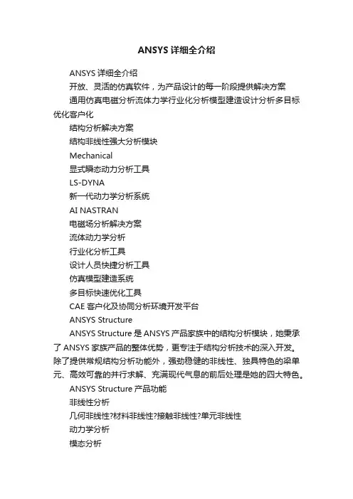 ANSYS详细全介绍