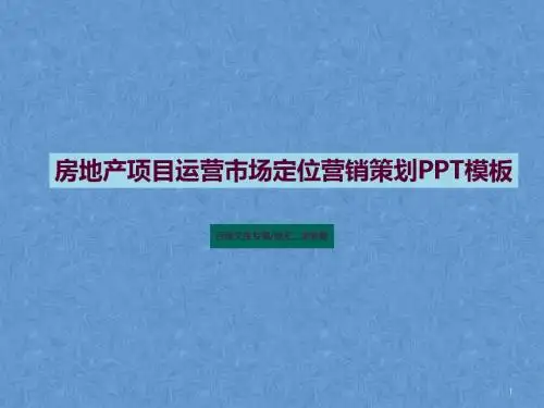 房地产项目运营市场定位营销策划PPT模板