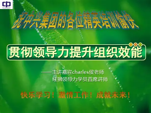 贯彻精品领导力提升组织效能讲义(PPT 87页)