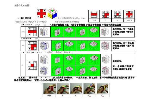 魔方初学者第三层公式图示(打印版)横版A4  实用、高效