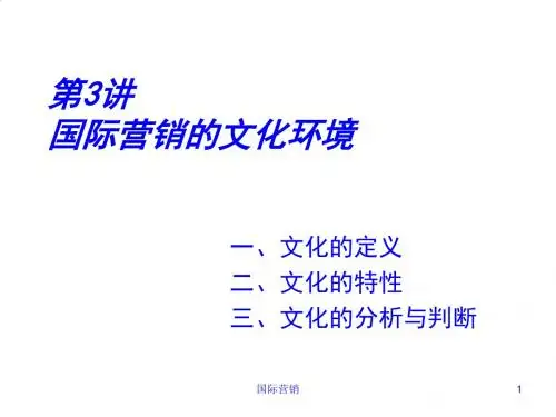 国际营销的文化环境培训讲义PPT课件( 25页)