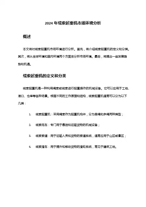 2024年缆索起重机市场环境分析