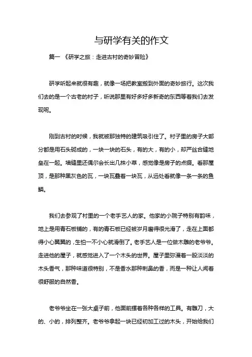 与研学有关的作文