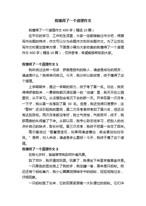 我懂得了一个道理作文