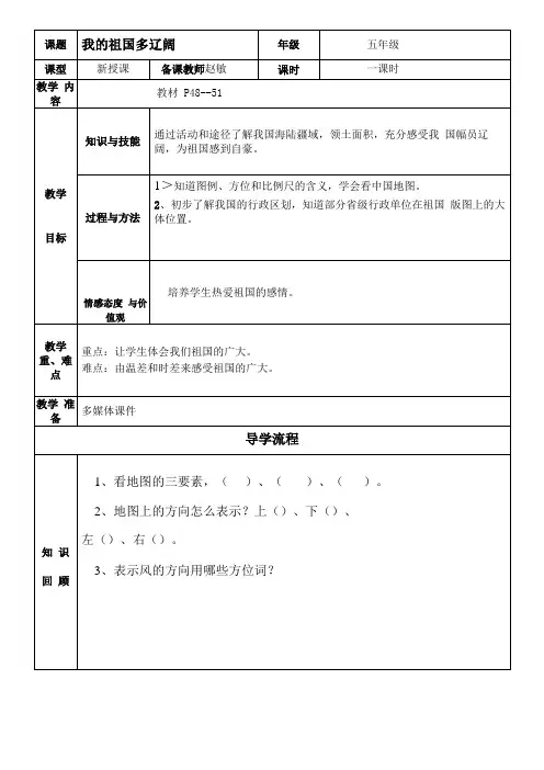 表格式导学案模板